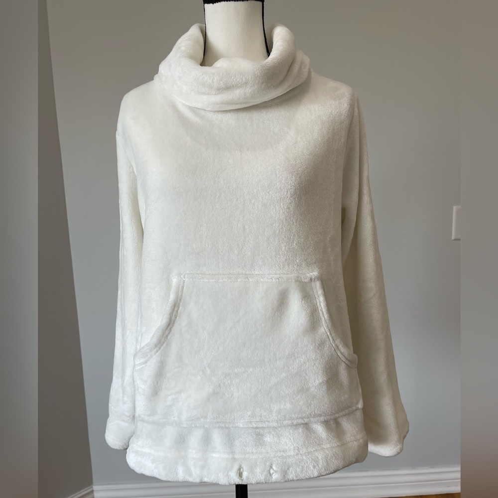 Fat Face size 8 plush fleece turtleneck warm cozy kangaroo pocket soft casual